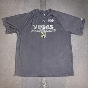 Adidas Shirt Mens 2XL Vegas Golden Knights Centennial Climalite Gray Flaw